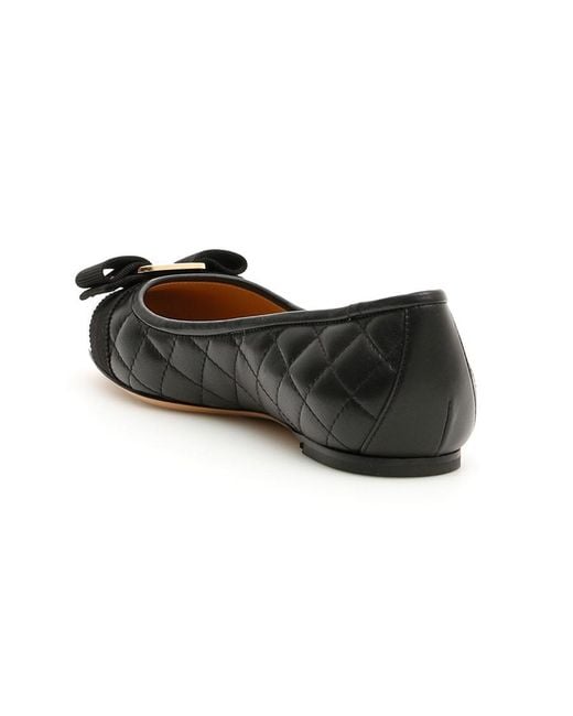 Ferragamo Black Ferragamo Varina Ballet Flats