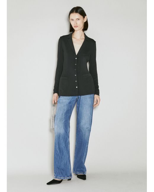 Rabanne Black V-Neck Long-Sleeved Shirt