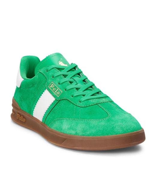 Polo Ralph Lauren Green Logo-Strapped Casual Sneakers