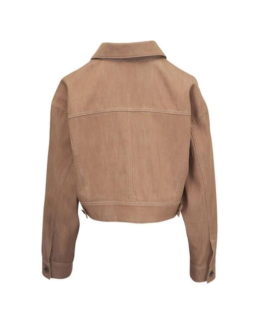 Brunello Cucinelli Brown Denim-Effect Twill Outerwear Jacket