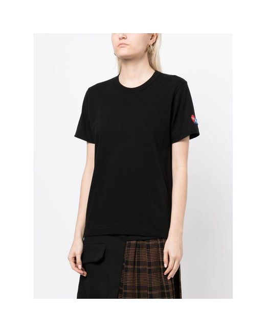 COMME DES GARÇONS PLAY Black Comme Des Garçons Play Logo Patch Crewneck T-Shirt