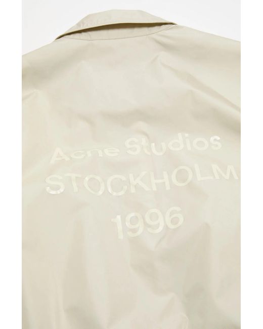 Acne Natural Logo-Print Zip-Up Jacket