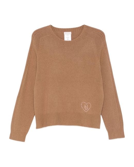Liu Jo Natural Heart Motif Knitted Sweater