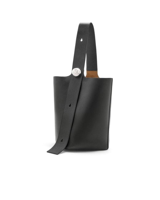 Loewe Black Large Pebble Bucket for men