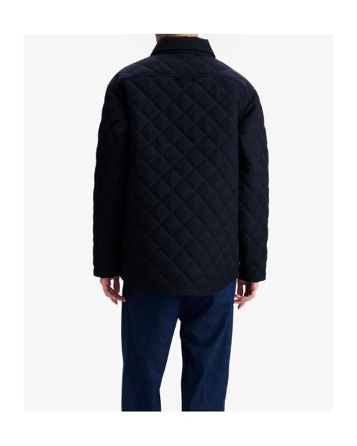 A.P.C. Blue Georges Quilted Wool Jacket