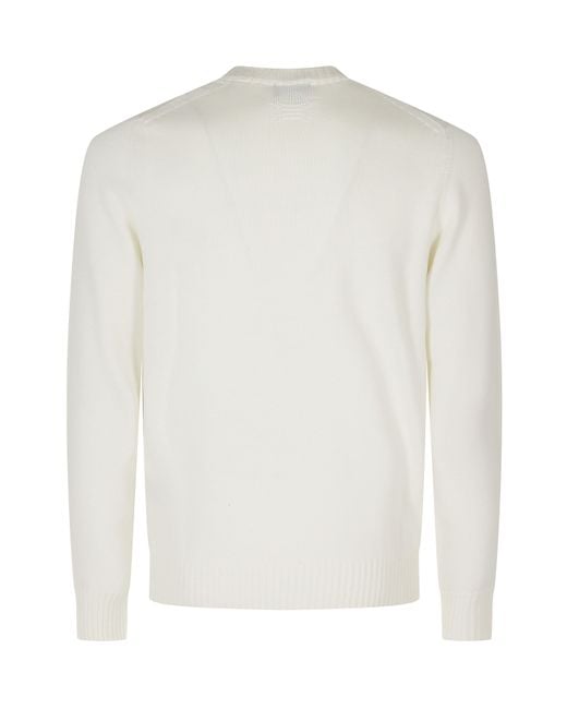 Drumohr White Long-Sleeved Crew-Neck Shirt for men