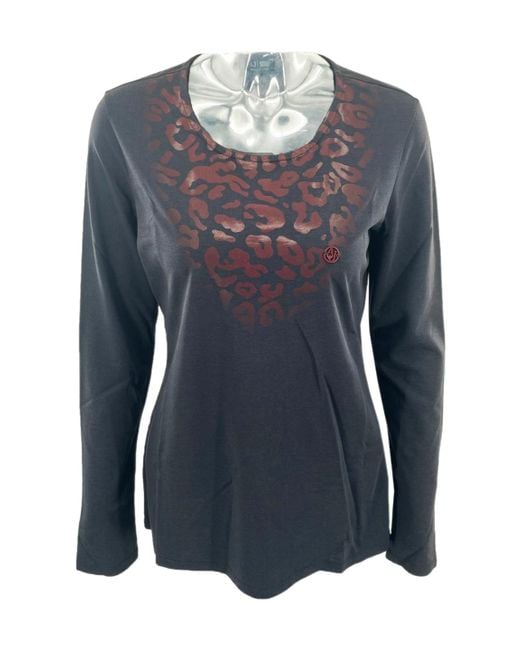 Armani Jeans Blue Round Collar And Long-Sleeved T-Shirt