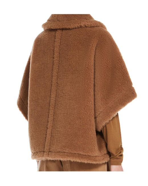 Max Mara Brown Teddy Fabric Short Cape