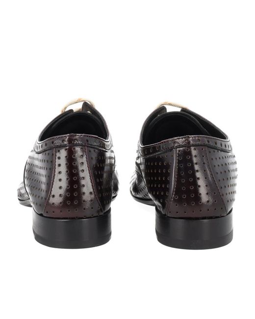 Dries Van Noten Black Lace-Up Flats