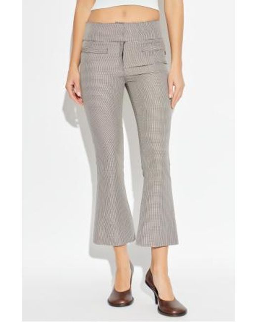 Courreges Gray Houndstooth Pattern Trousers