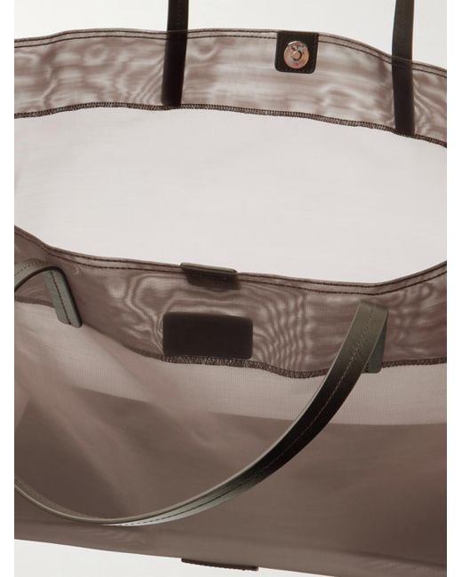 Staud Brown Christos Mesh Tote Bag
