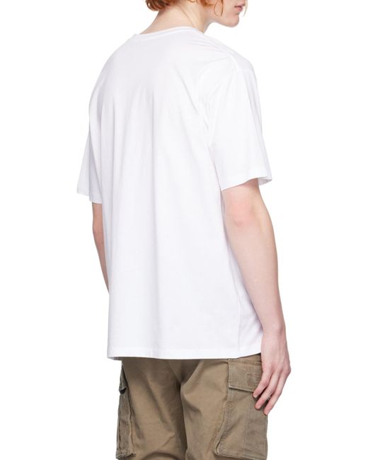 Balmain White Eco-Responsible Cotton T-Shirt With Logo Print for men