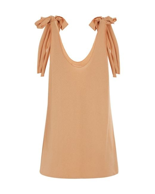 Chloé Natural Tie-Fastening Tank Top