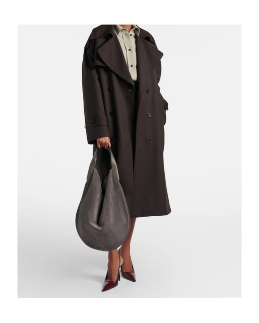 Victoria Beckham Gray Soft Plié Suede Shoulder Bag