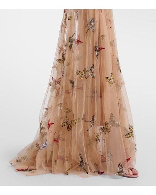 Blumarine Natural Patch-Applique Maxi Dress