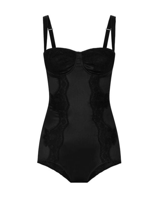 Dolce & Gabbana Black Silk Bodysuit