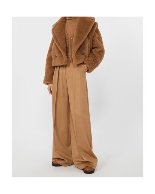 Max Mara Natural Ori Wide-Leg Trousers