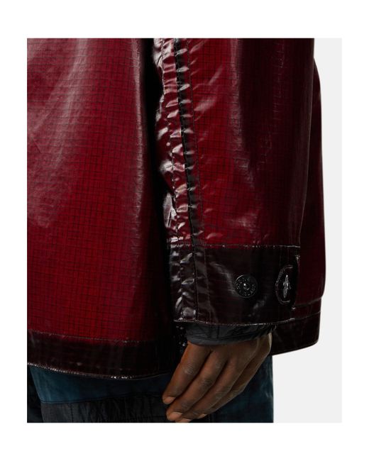 Stone Island Red Logo Patch Hooded Parka for men