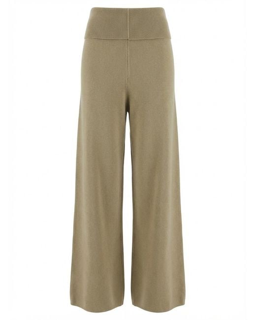 AYA MUSE Natural Ribbed Knitted Casual Pants