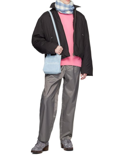 Acne Blue Logo Embossed Denim Tote Bag