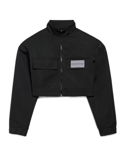 Balenciaga Black Cropped Tracksuit Jacket