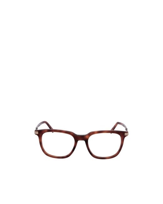 Zegna White Square Frame Glasses for men