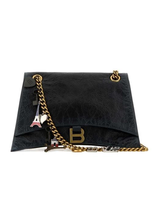Balenciaga Black Crush Medium Chain Shoulder Bag