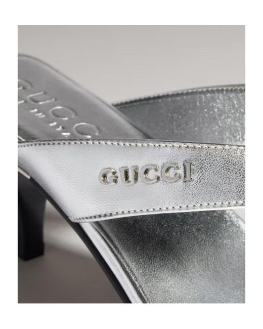 Gucci White Vittoria Thong Sandal
