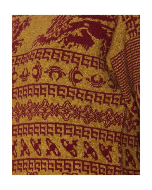 Vivienne Westwood Brown Pattern Intarsia-Knit Crewneck Jumper