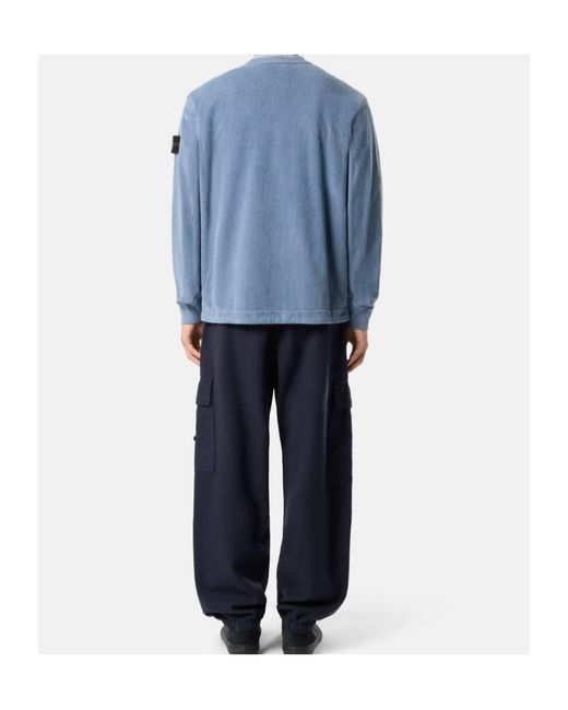 Stone Island Blue Logo-Patch Sweater for men