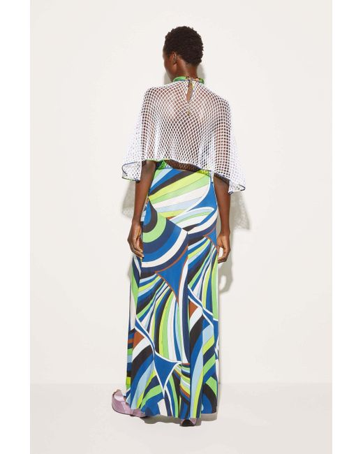 Emilio Pucci White Round Collar Hollowed-Out Cloak