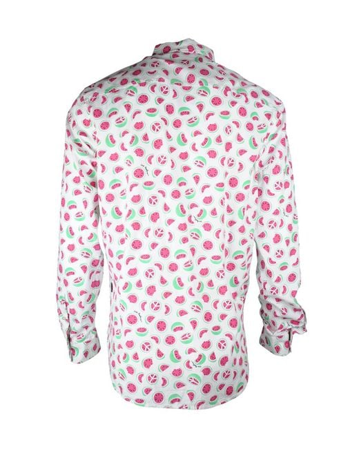 Moschino White Watermelon Printed Shirt for men