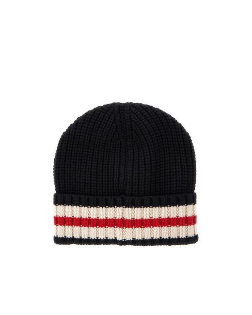 Brunello Cucinelli Black Stripe-Detailed Beanie