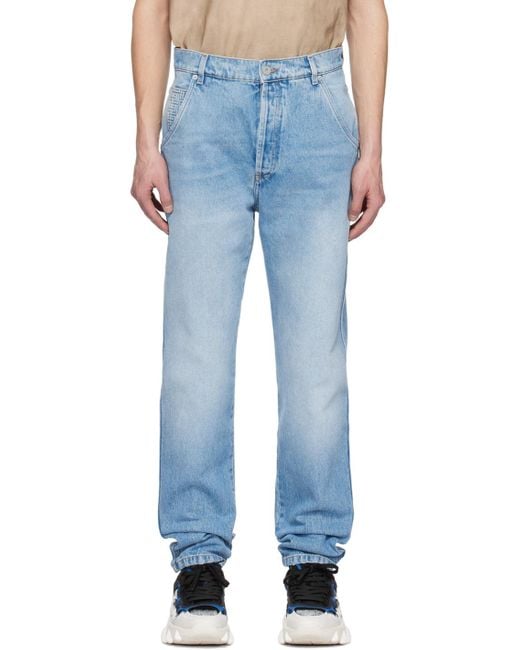 Balmain Blue Straight Cut Jeans for men