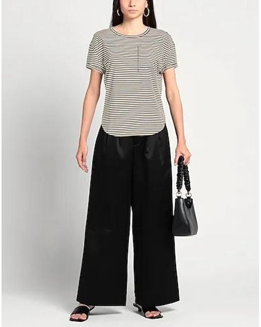 Brunello Cucinelli White Casual Striped T-Shirt