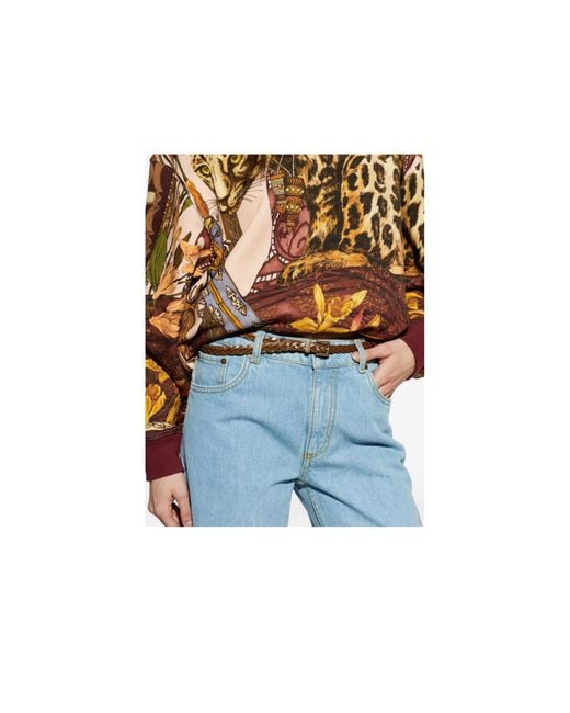 Etro Multicolor Braided Leather Belt