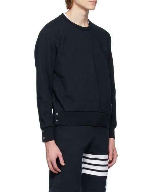 Thom Browne Blue Rwb Stripe Sweatshirt for men