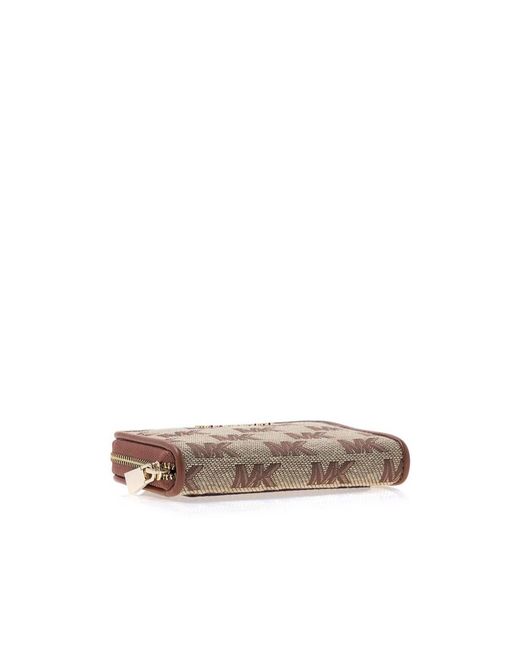 Michael Kors Brown Logo-Plaque Zip-Fastening Wallet