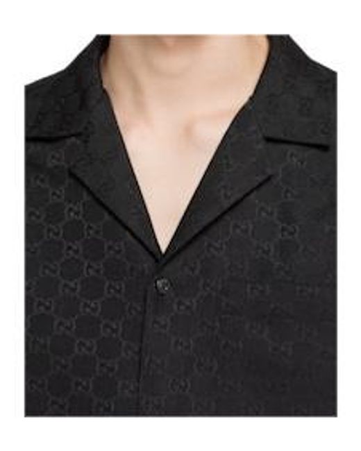 Gucci Black Gg Bowling Shirt for men