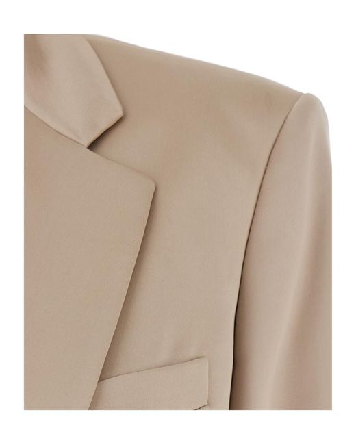 ANDAMANE Natural Single-Breasted Oversized Jacket