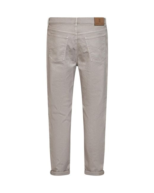 Brunello Cucinelli Gray Belt Loop Jeans for men