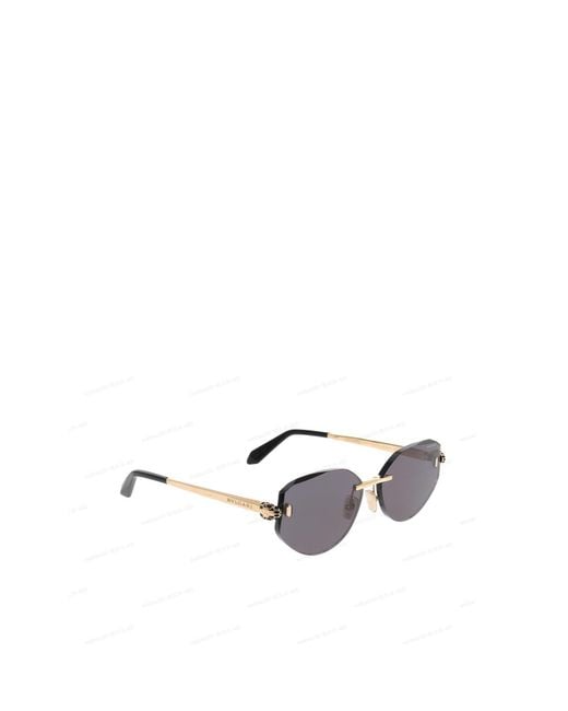 BVLGARI White Bulgari Serpenti Forever Oval Frame Sunglasses for men