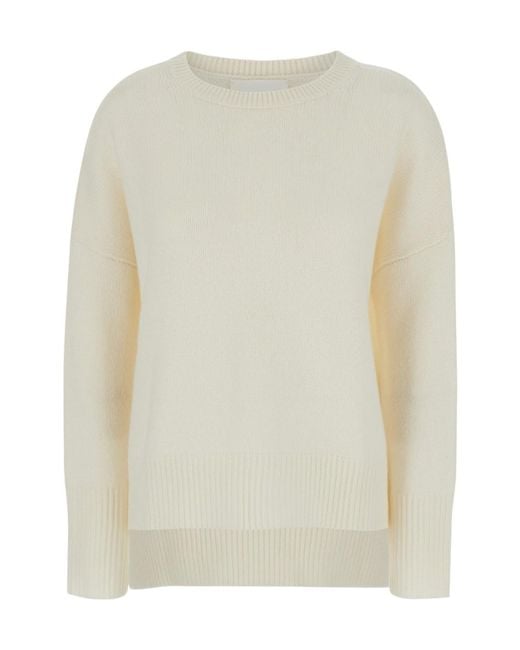 Lisa Yang White Mila Crewneck Knitwear
