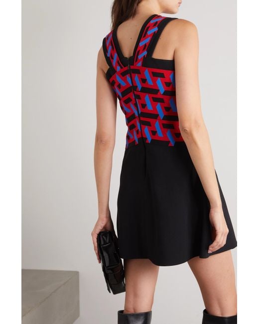 Versace Red La Greca Sleeveless Mini Dress