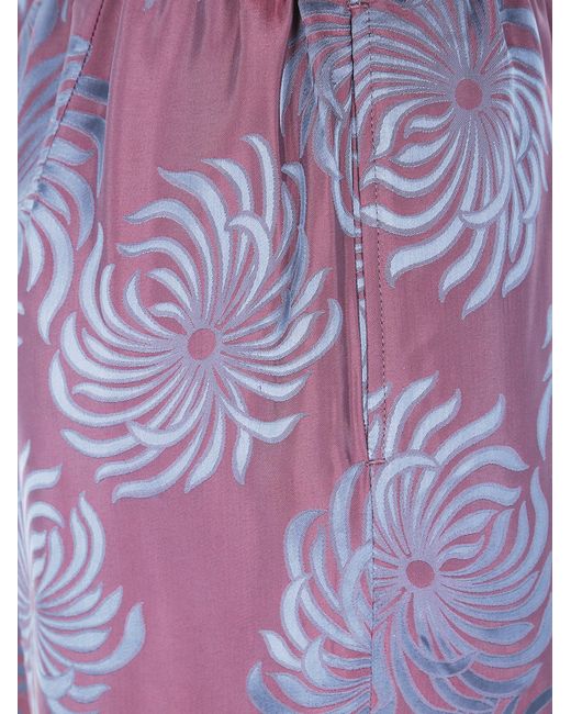 Dries Van Noten Purple Elastic Waist Casual Pants