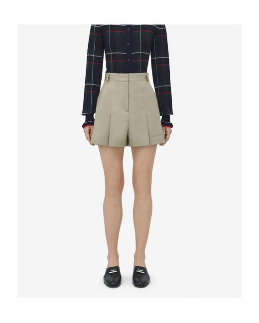 McQueen Natural Pleated Shorts