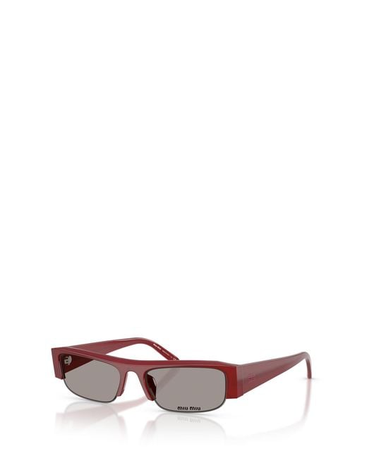 Miu Miu White Eyewear Rectangular Frame Sunglasses