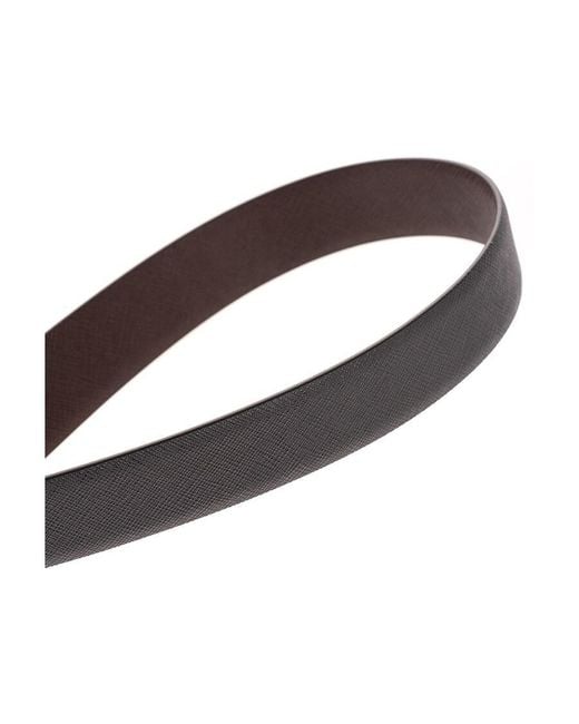 Prada White Logo-Detailed Reversible Buckle Belt for men