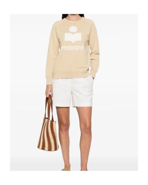 Isabel Marant Natural Sweatshirt With Embroidered Logo