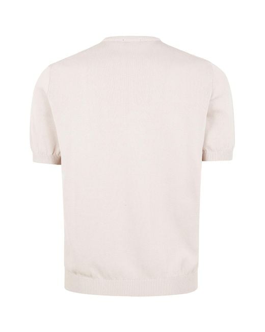 Drumohr White Mesh-Panel T-Shirt for men